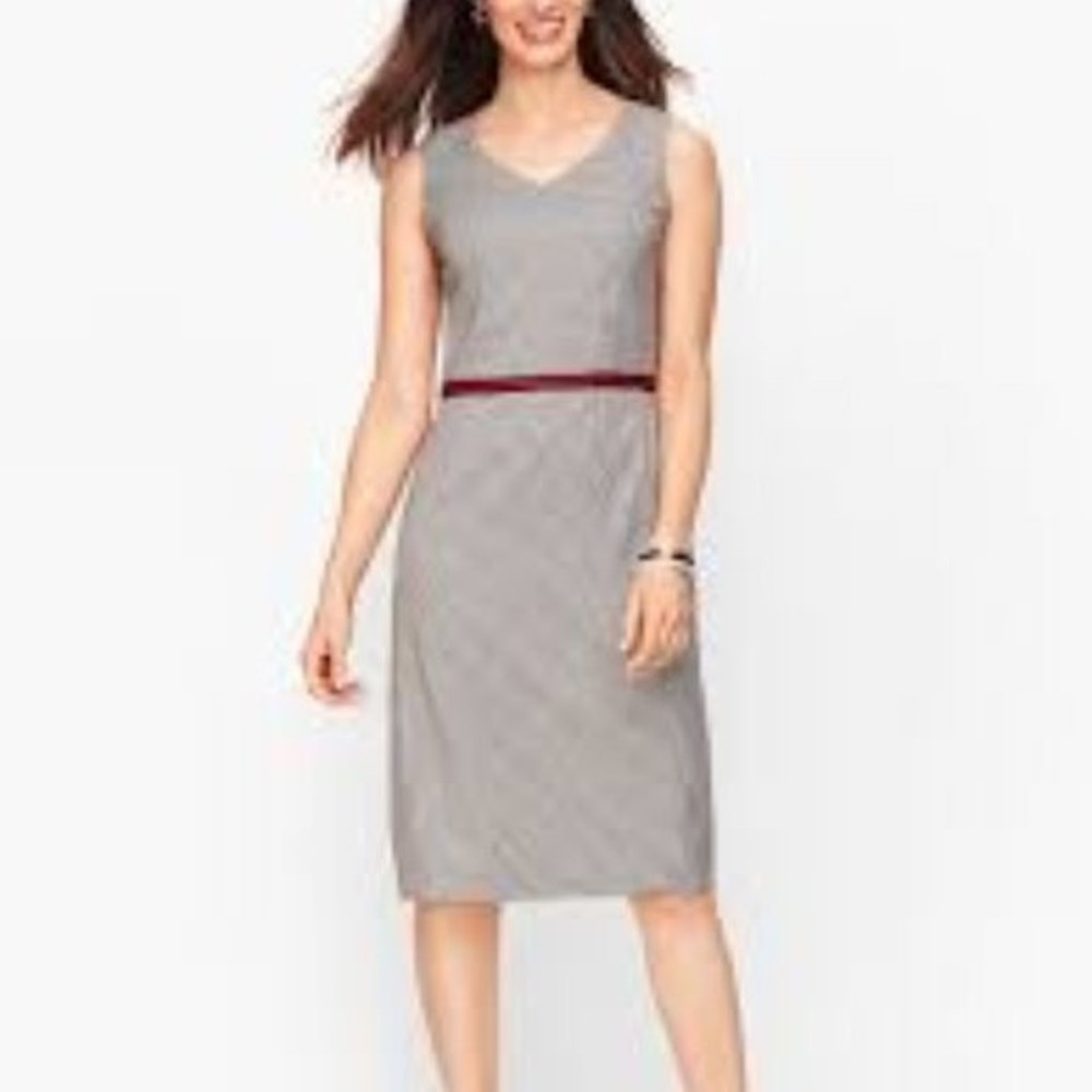 Talbots Women's SQUARE HOUNDSTOOTH SHEATH DRESS Size 18W